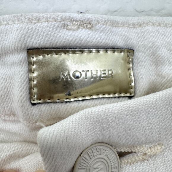 Mother Womens High Waisted Looker Denim Jeans Size 26 Skinny Whipping The Cream - Picture 3 of 12